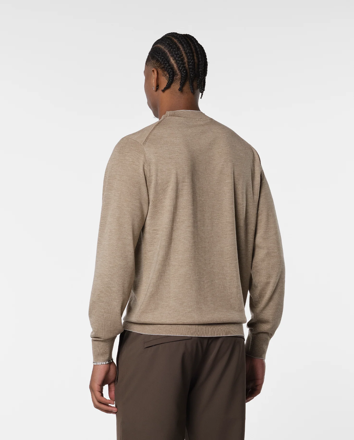 CASHWOOL CREWNECK SWEATER - BEIGE - Image 4
