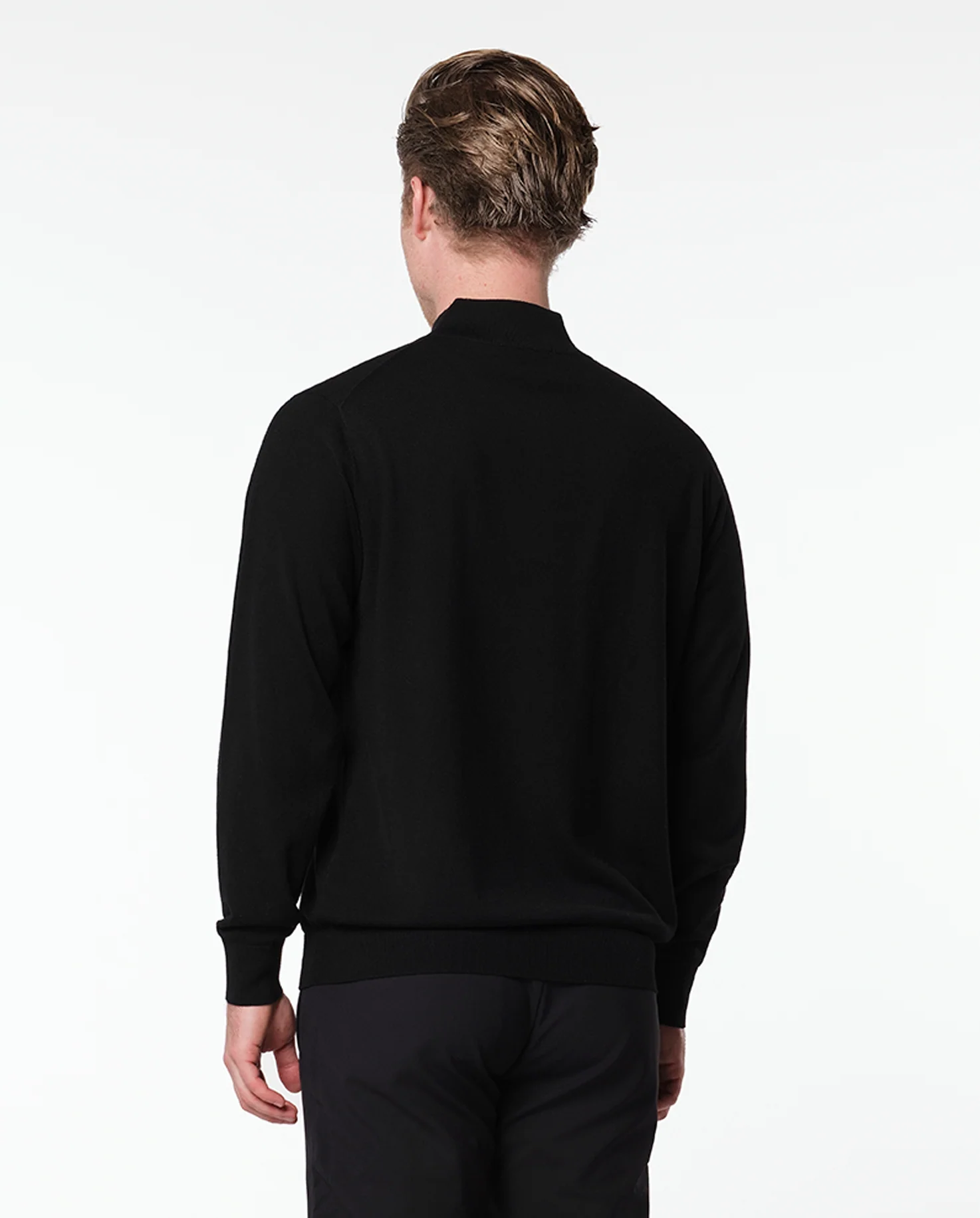 CASHWOOL HALFZIP SWEATER - BLACK - Image 5