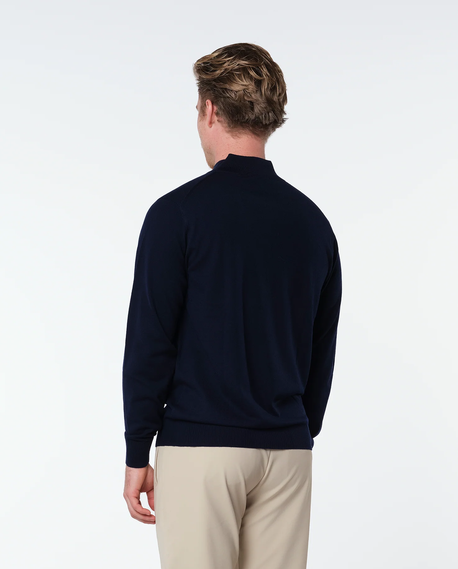 CASHWOOL HALFZIP SWEATER - NAVY - Image 3