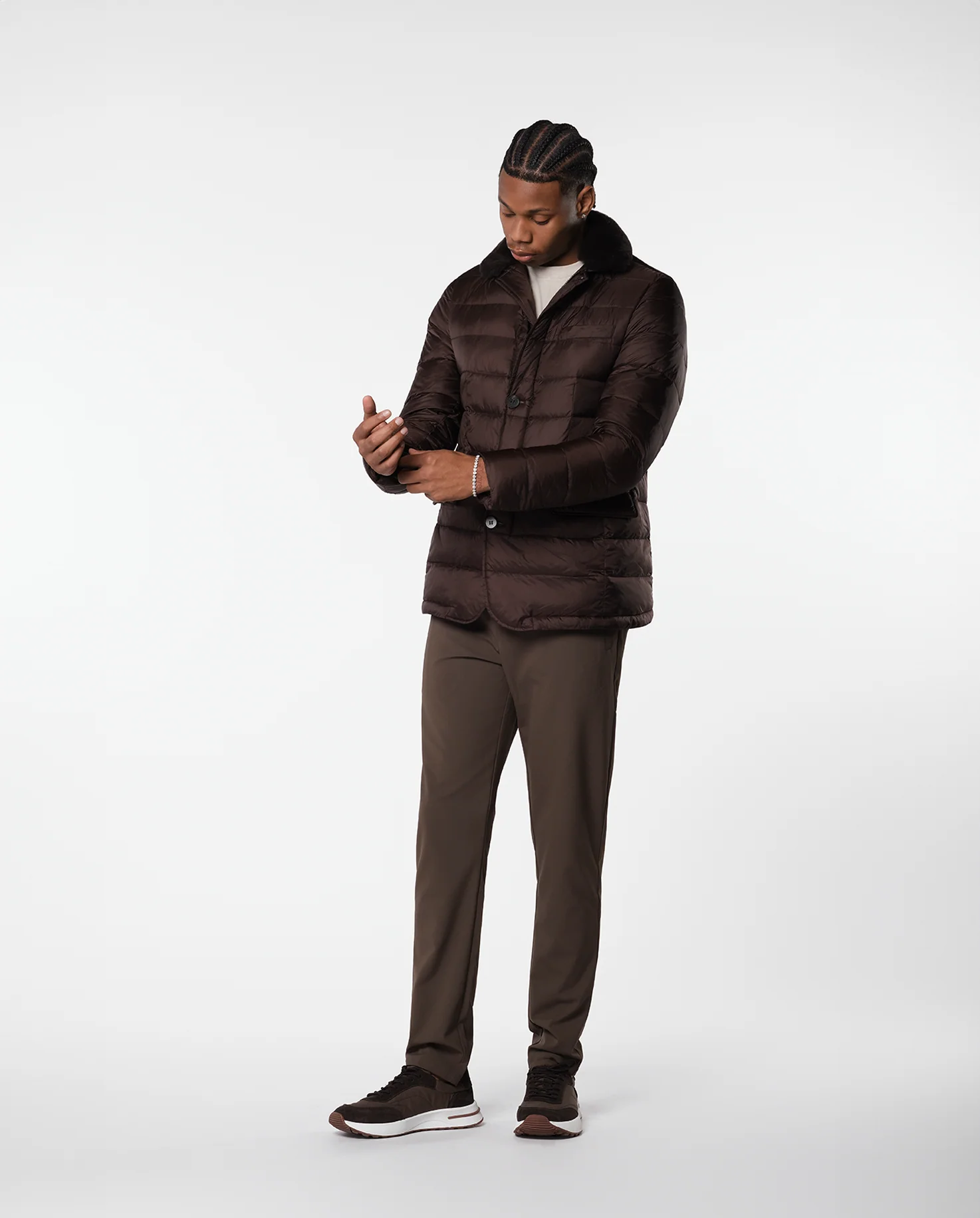 FURNECK DOWN COAT - BROWN - Image 5