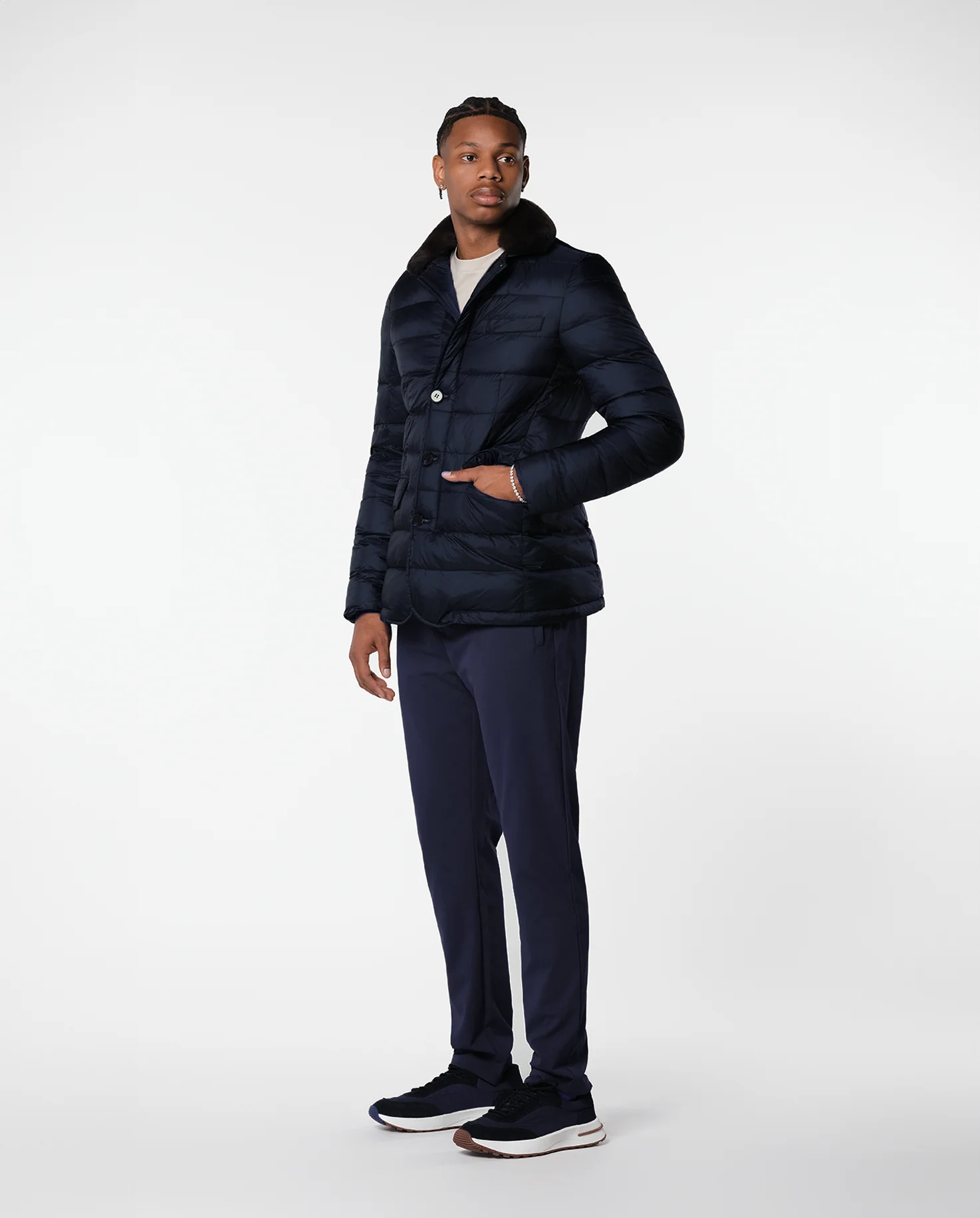 FURNECK DOWN COAT - NAVY - Image 3