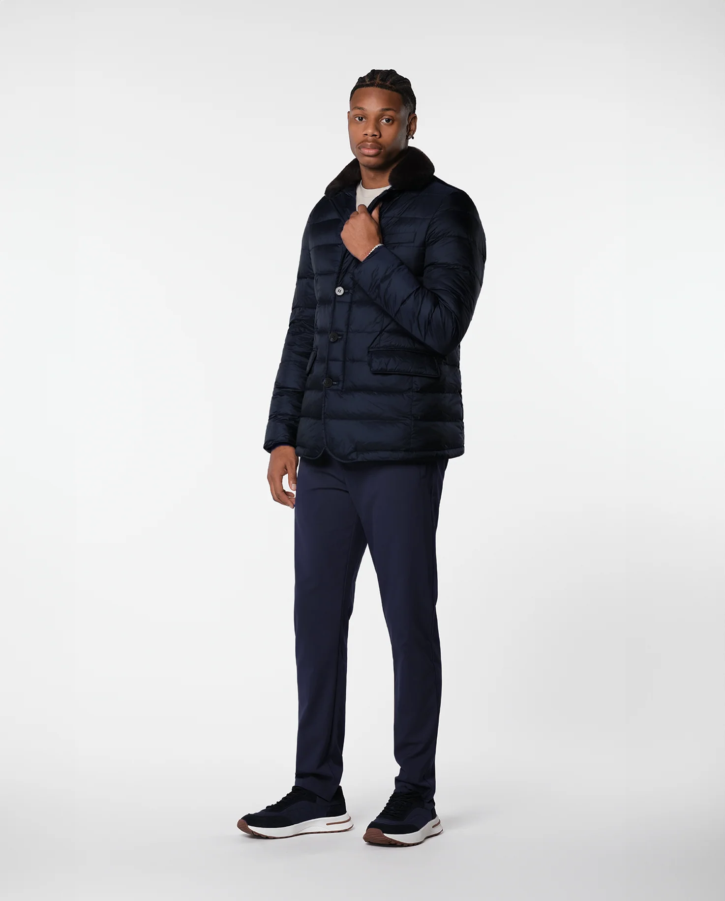 FURNECK DOWN COAT - NAVY - Image 5