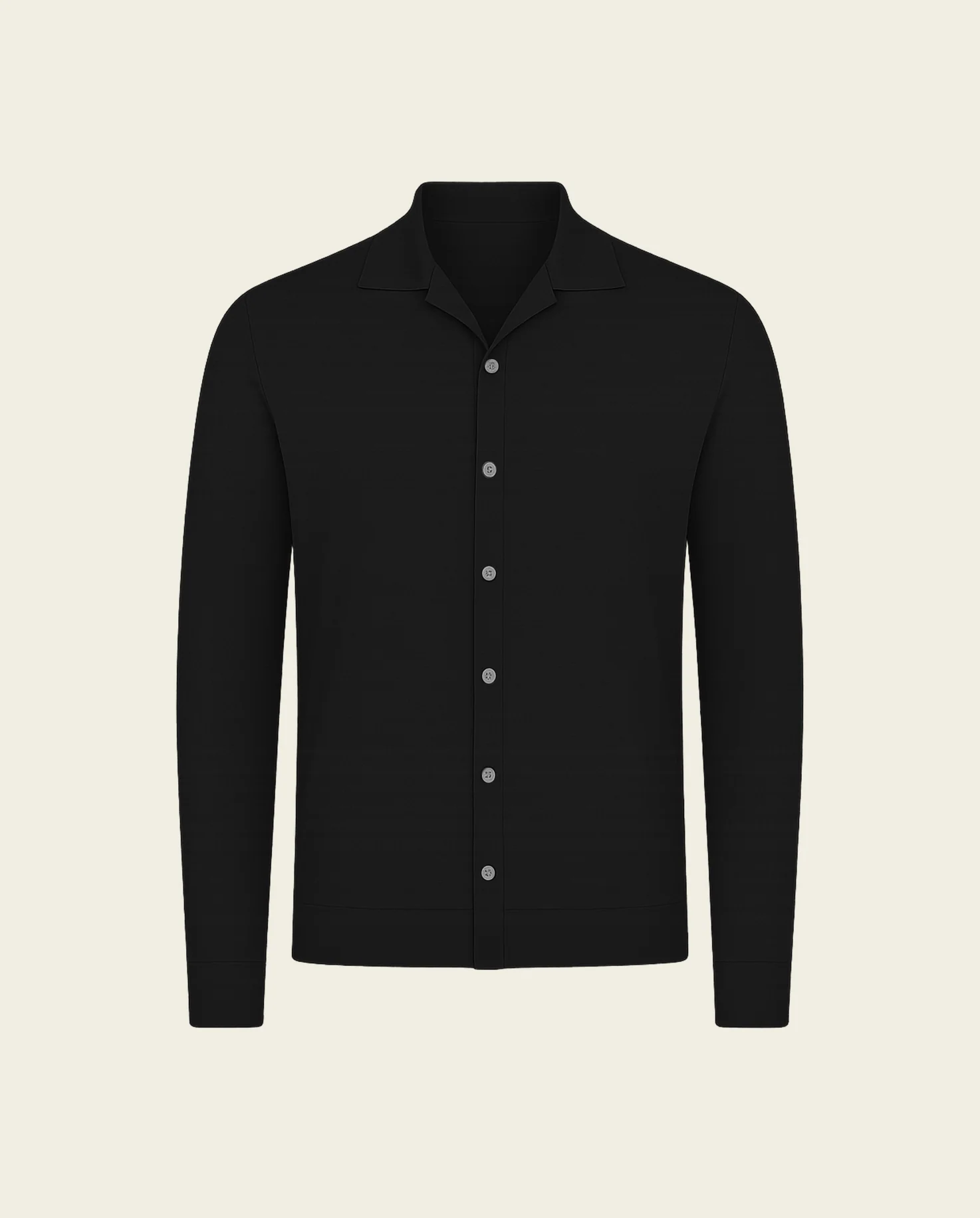 KNITTED SHIRT - BLACK - Image 2