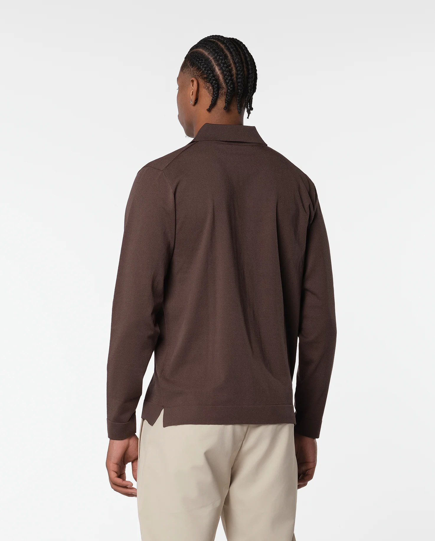 KNITTED SHIRT - BROWN - Image 3