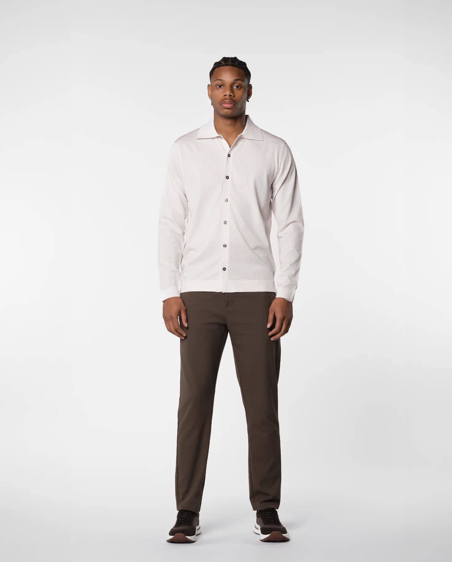 KNITTED SHIRT - WHITE - Image 3