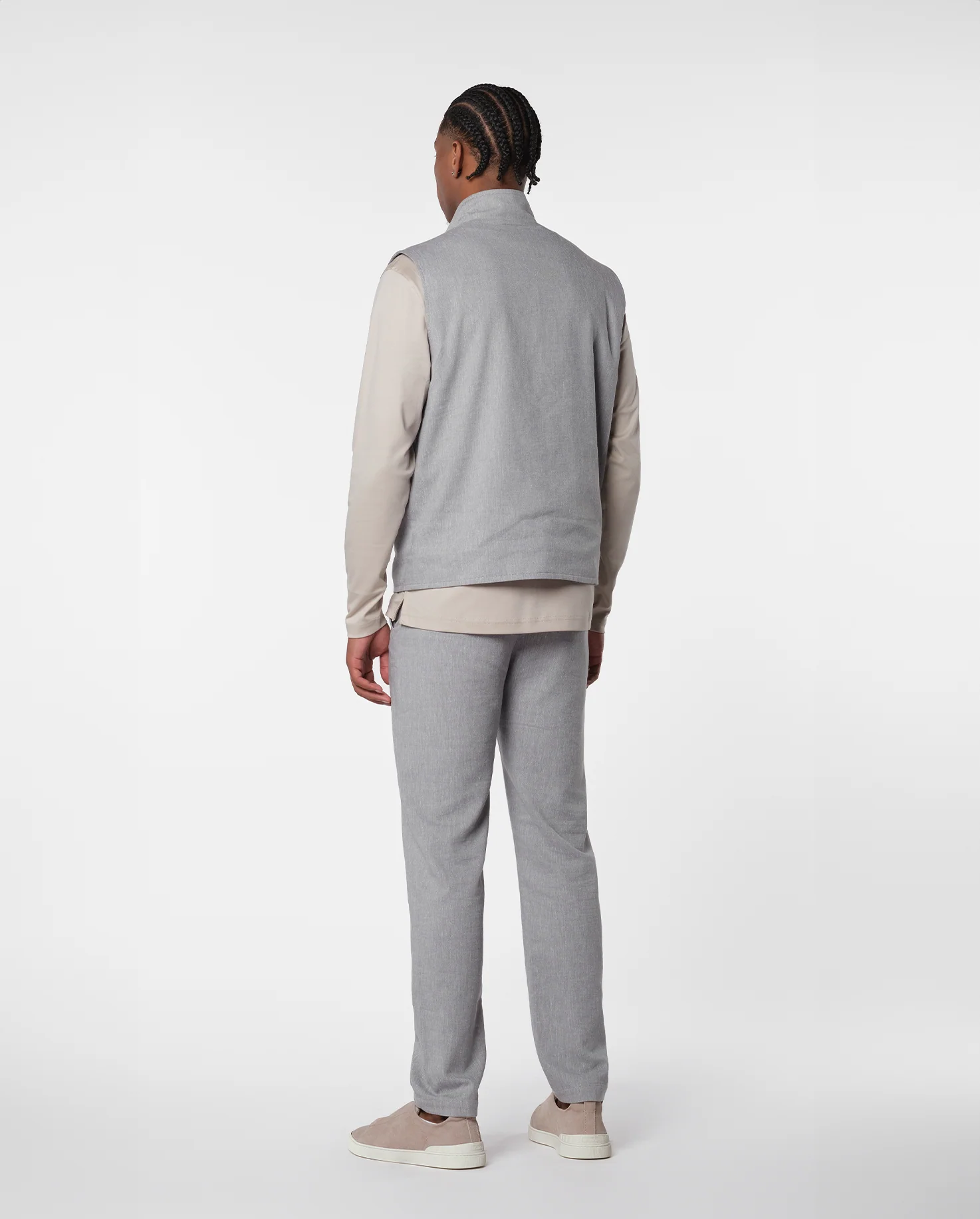 LINEN TECH GILET - IVORY - Image 4