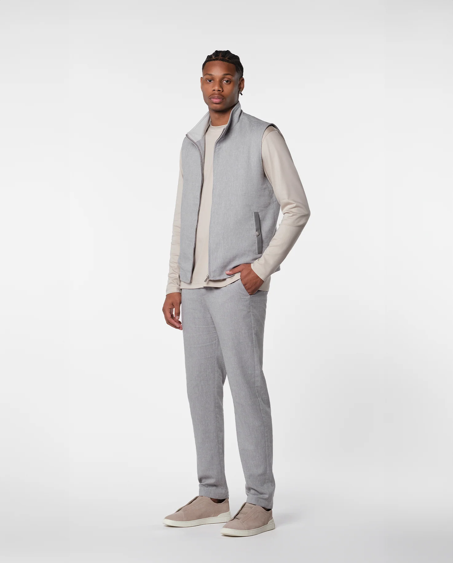 LINEN TECH TROUSER - IVORY - Image 3