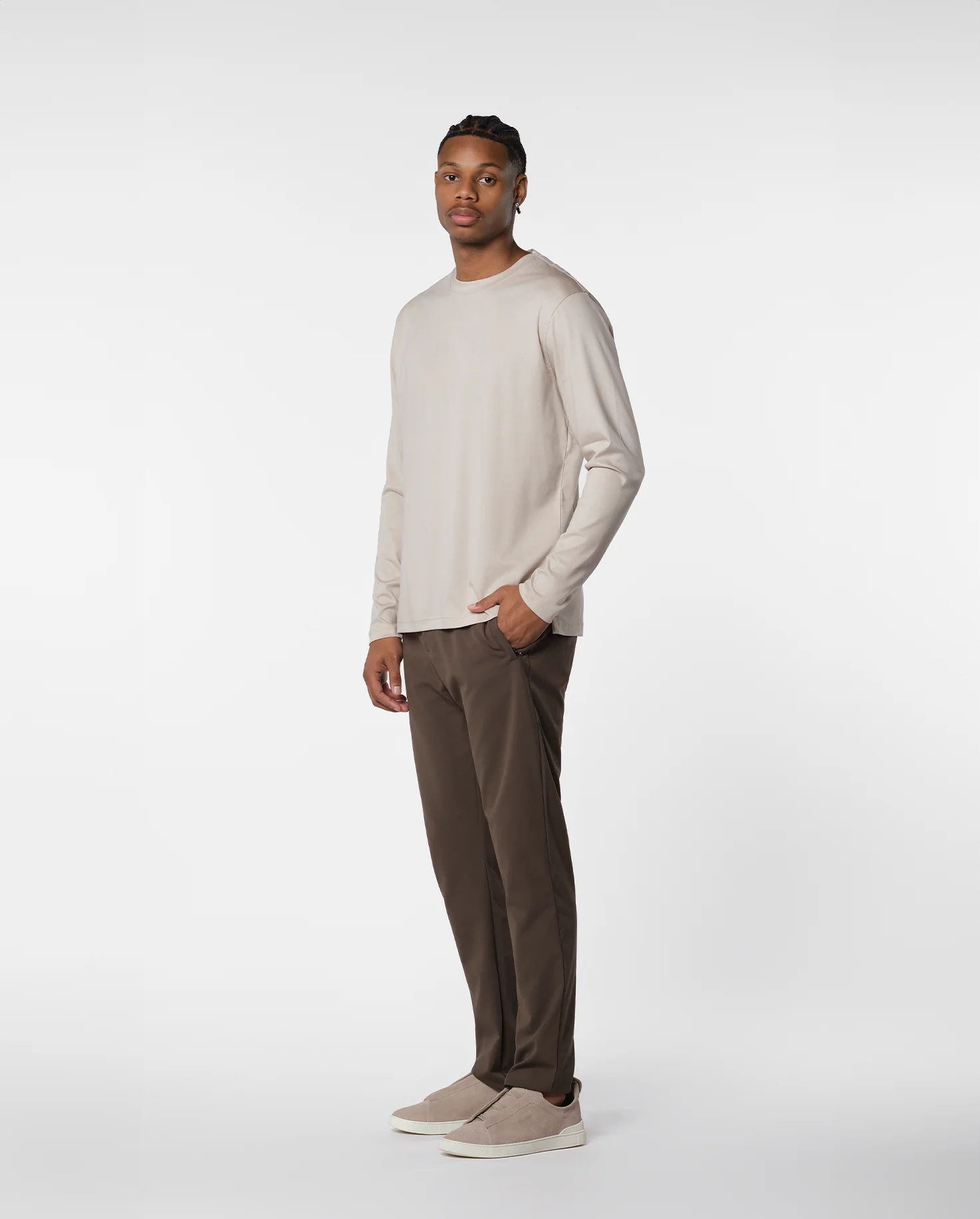 LUXE L/S T-SHIRT - BEIGE - Image 4