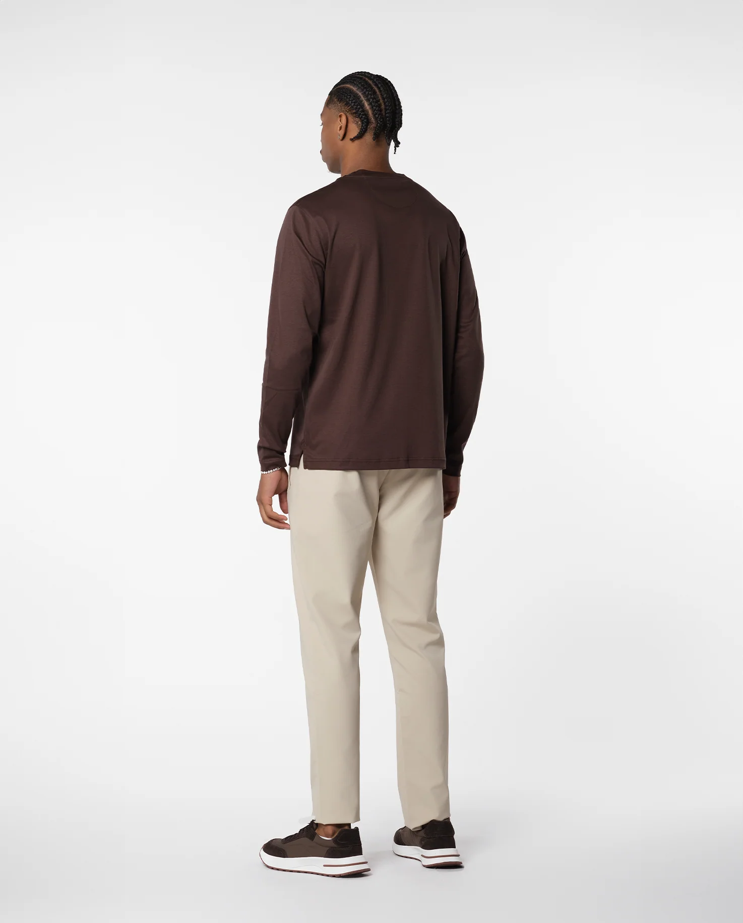 LUXE L/S T-SHIRT - BROWN - Image 4