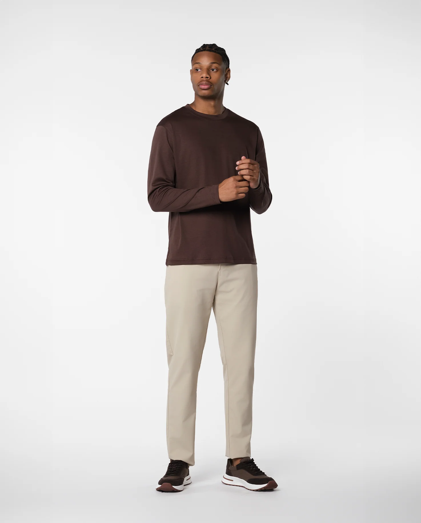 LUXE L/S T-SHIRT - BROWN - Image 5