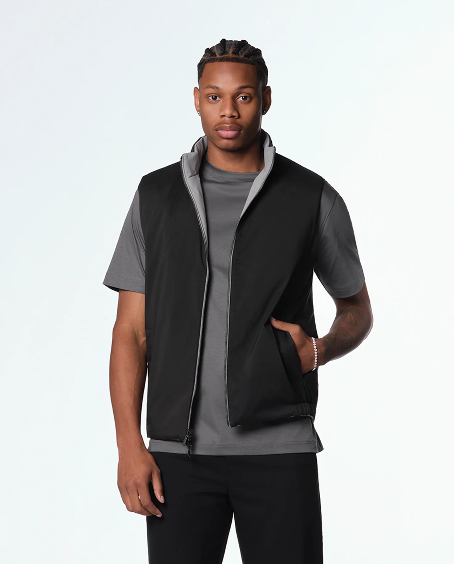 REVERSIBLE VEST - BLACK/GREY - Image 4