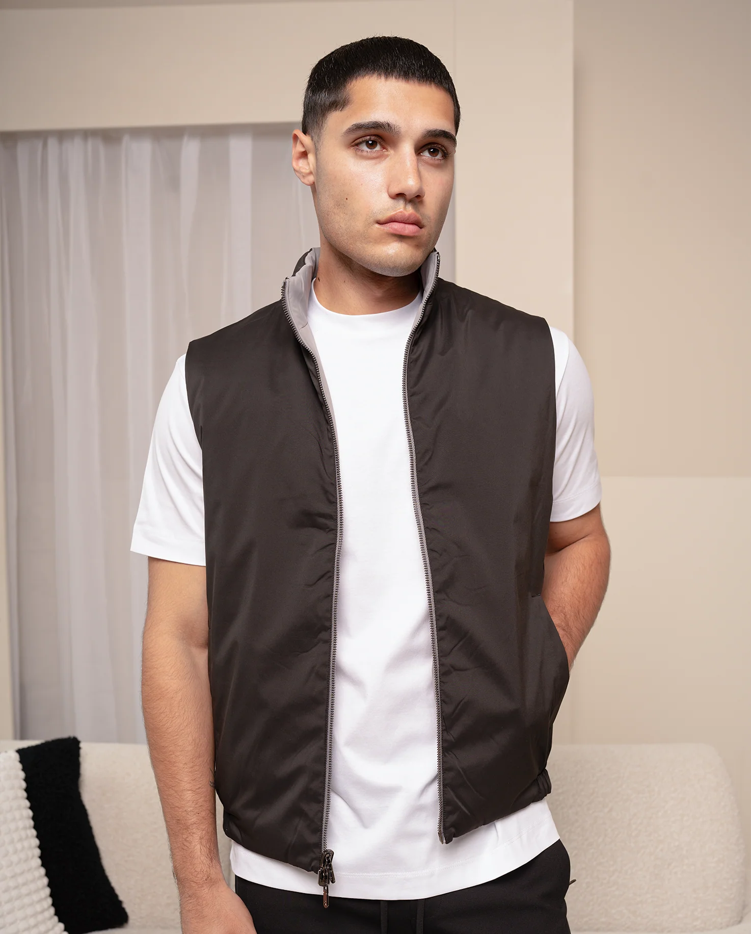 REVERSIBLE VEST - BLACK/GREY - Image 8