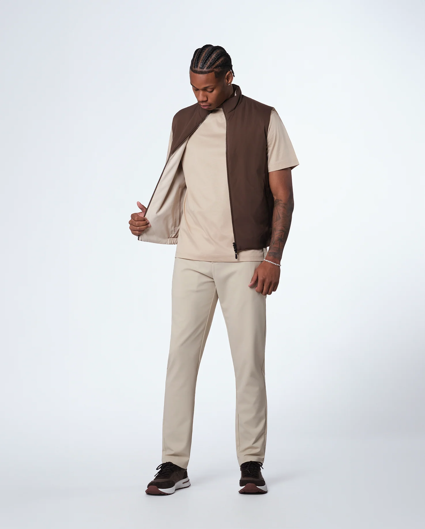 REVERSIBLE VEST - EBONY/BEIGE - Image 4