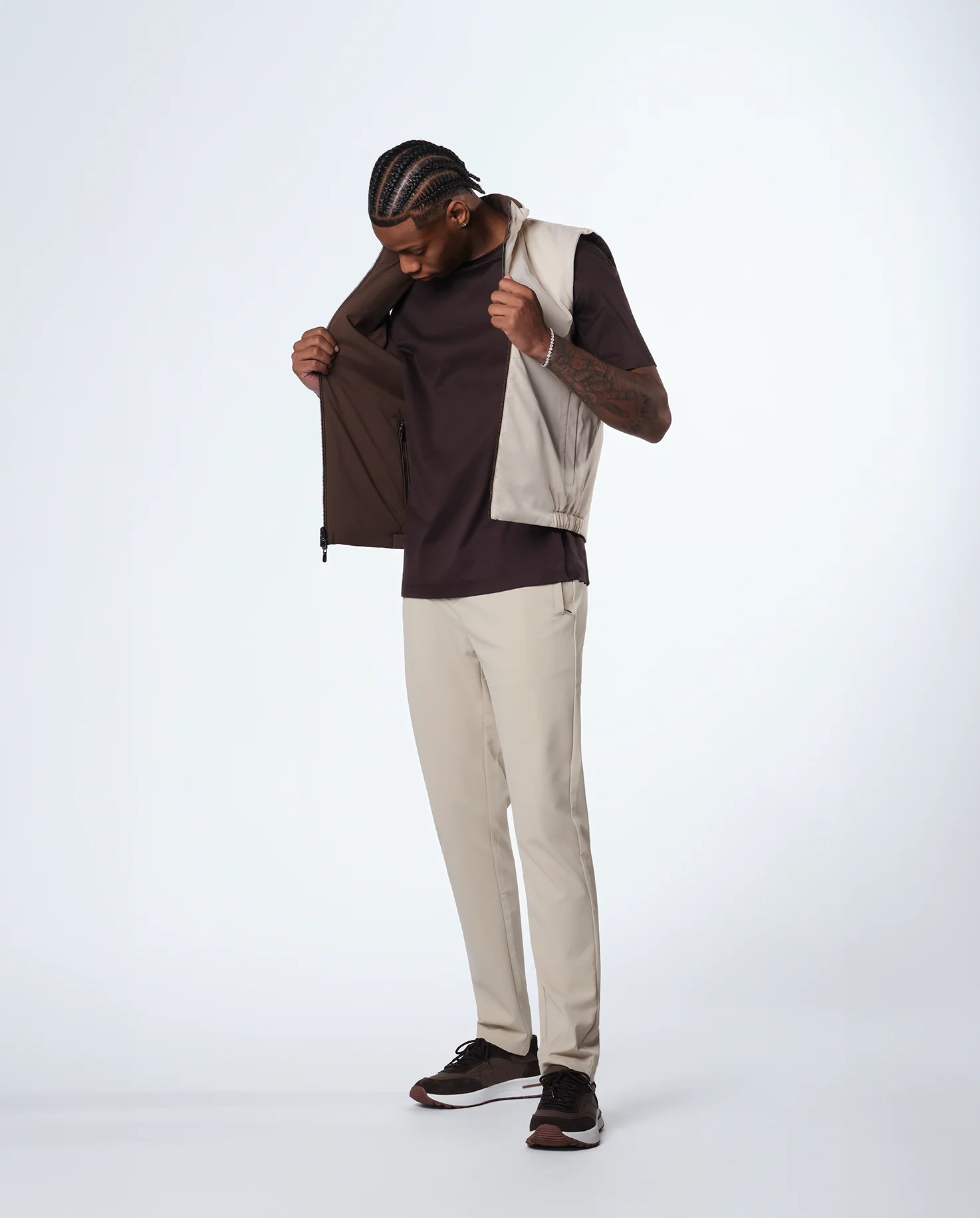REVERSIBLE VEST - EBONY/BEIGE - Image 7