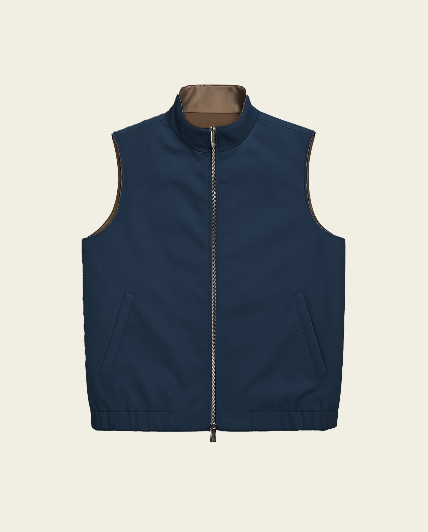REVERSIBLE VEST - NAVY/BROWN - Image 6