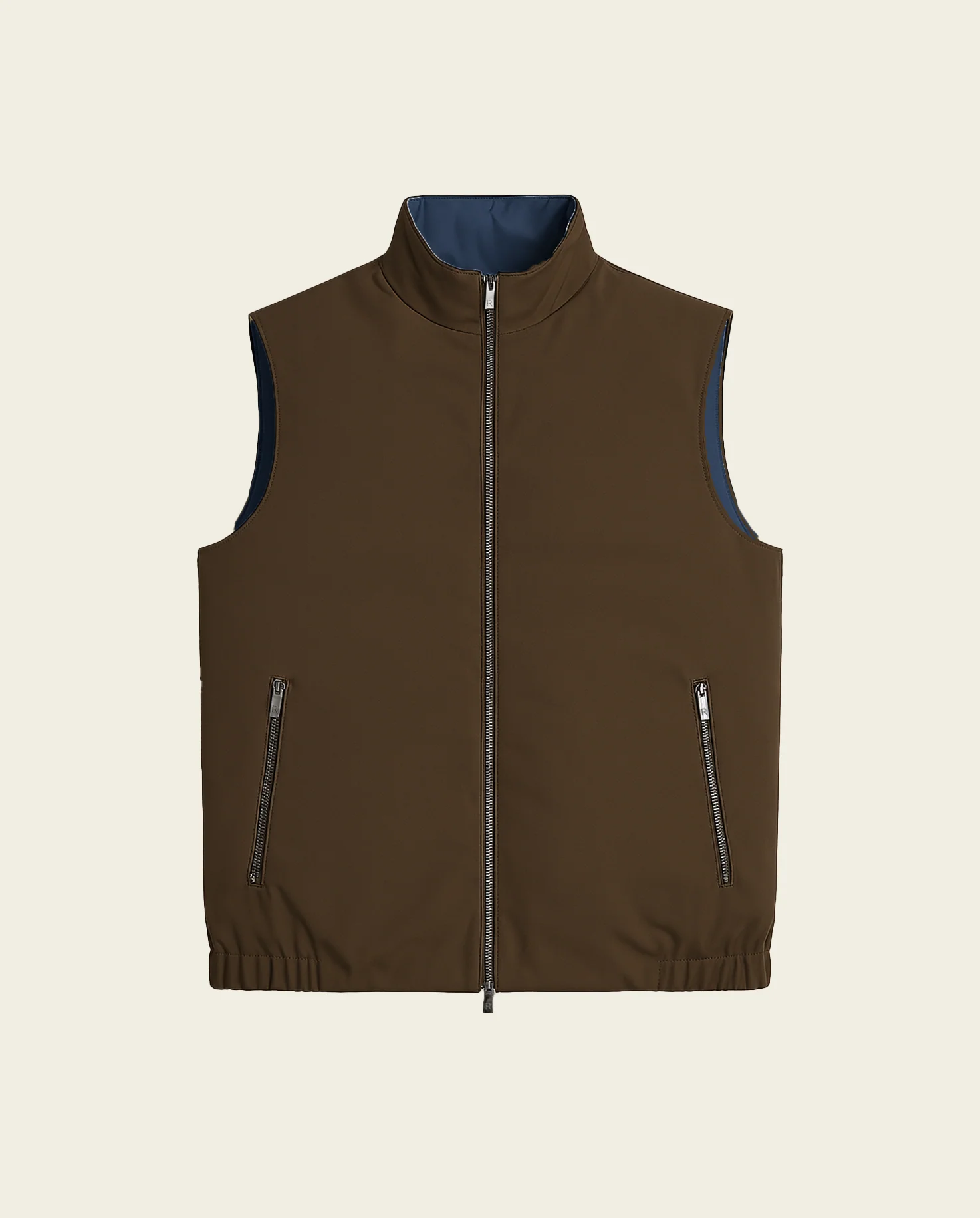 REVERSIBLE VEST - NAVY/BROWN - Image 7
