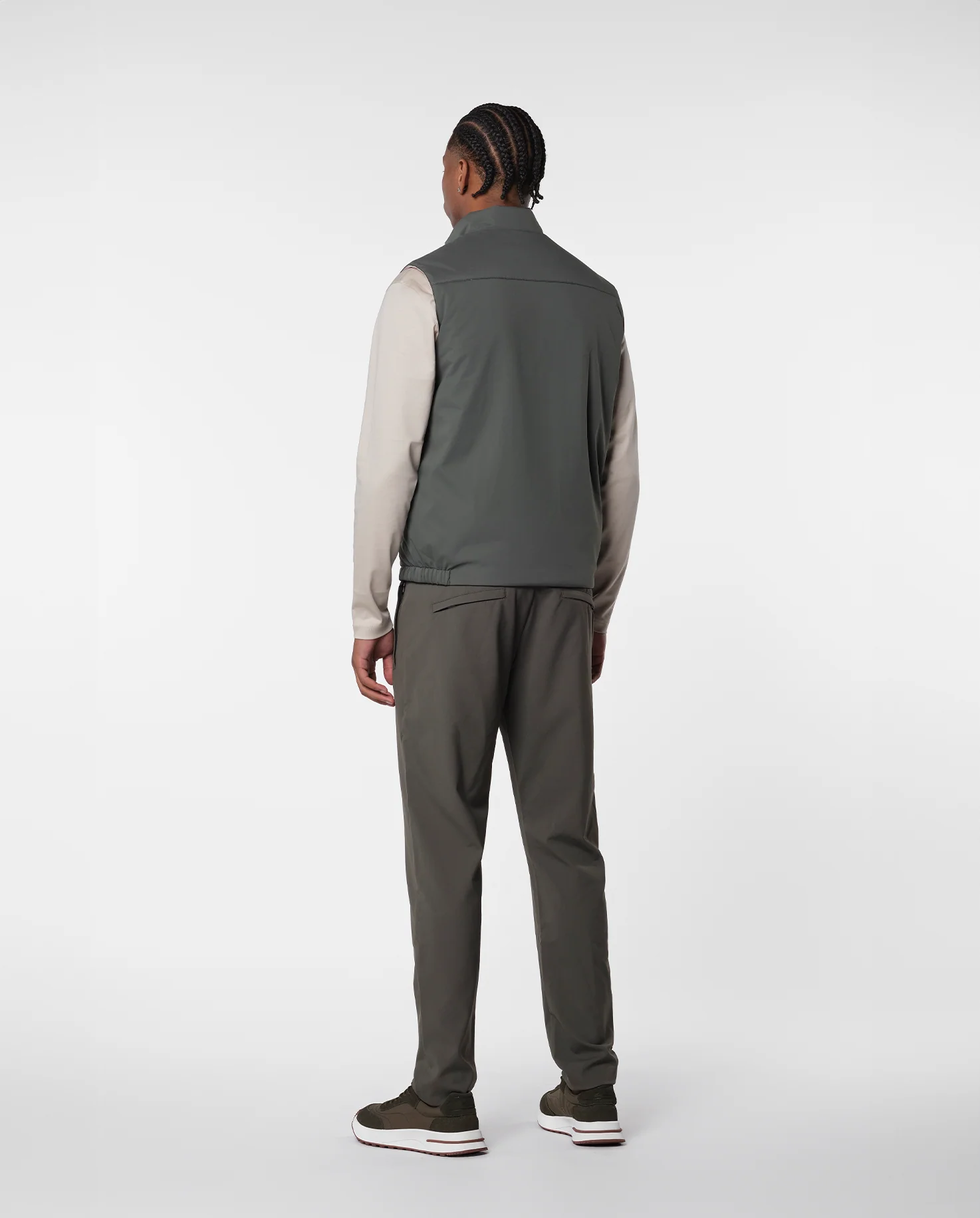REVERSIBLE VEST - GREEN/BEIGE - Image 3