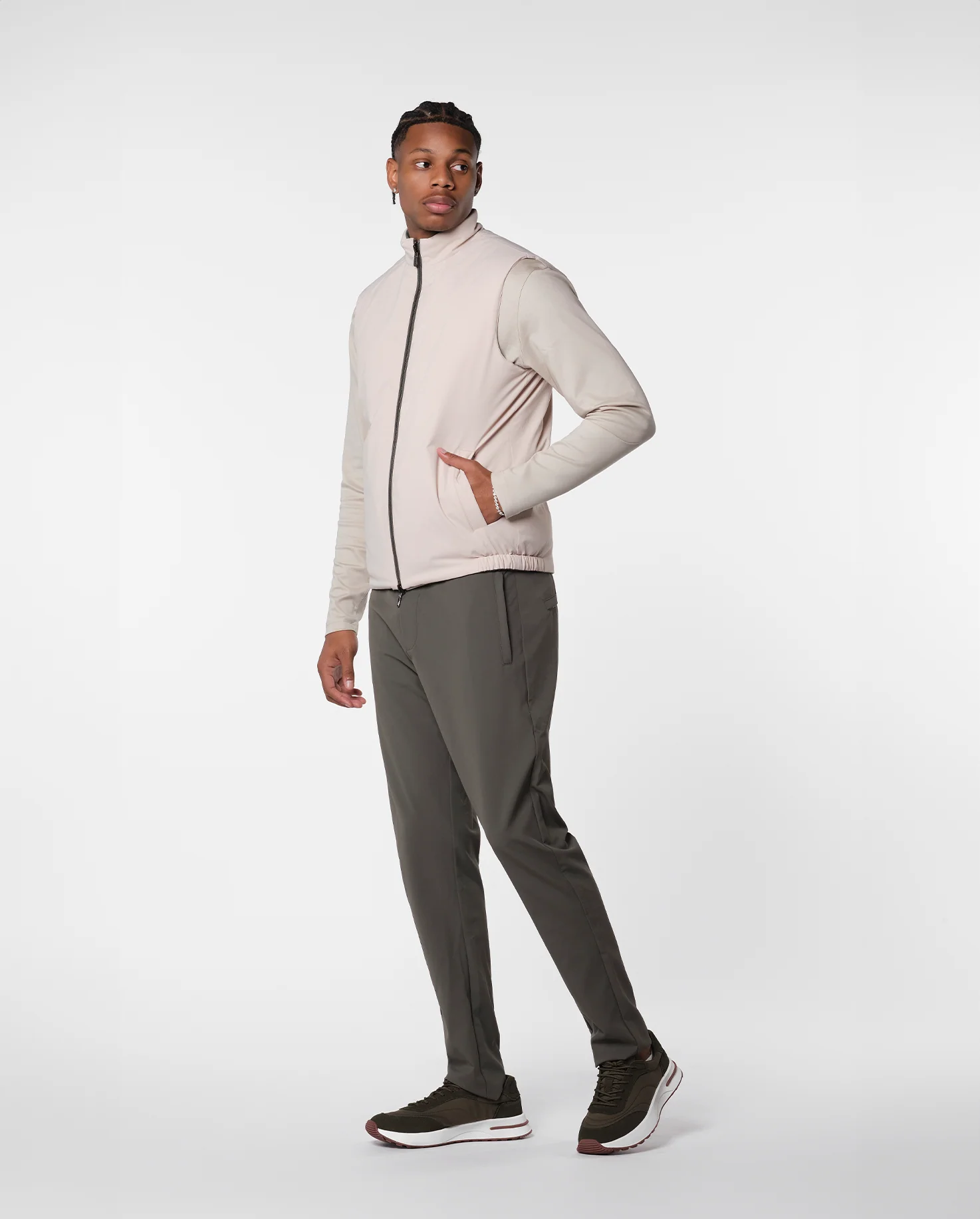 REVERSIBLE VEST - GREEN/BEIGE - Image 8