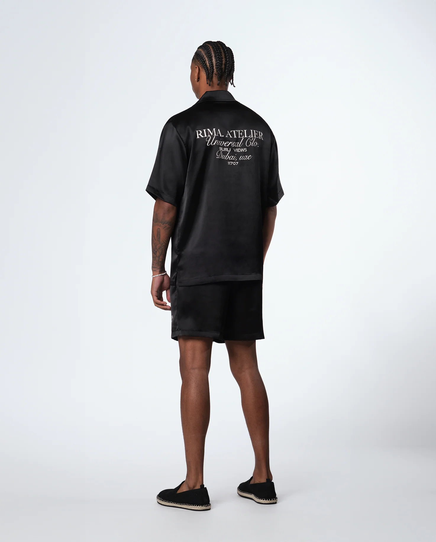 SATIN SHIRT - BLACK - Image 3