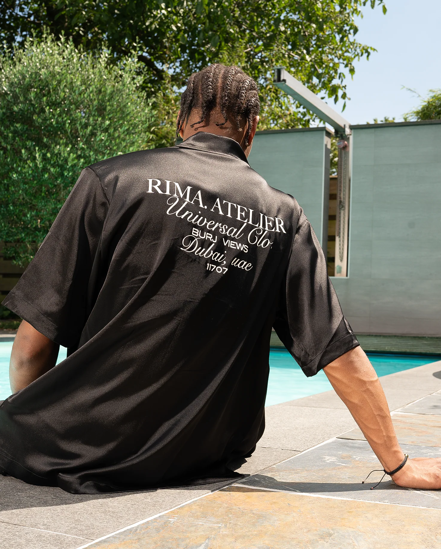 SATIN SHIRT - BLACK - Image 5