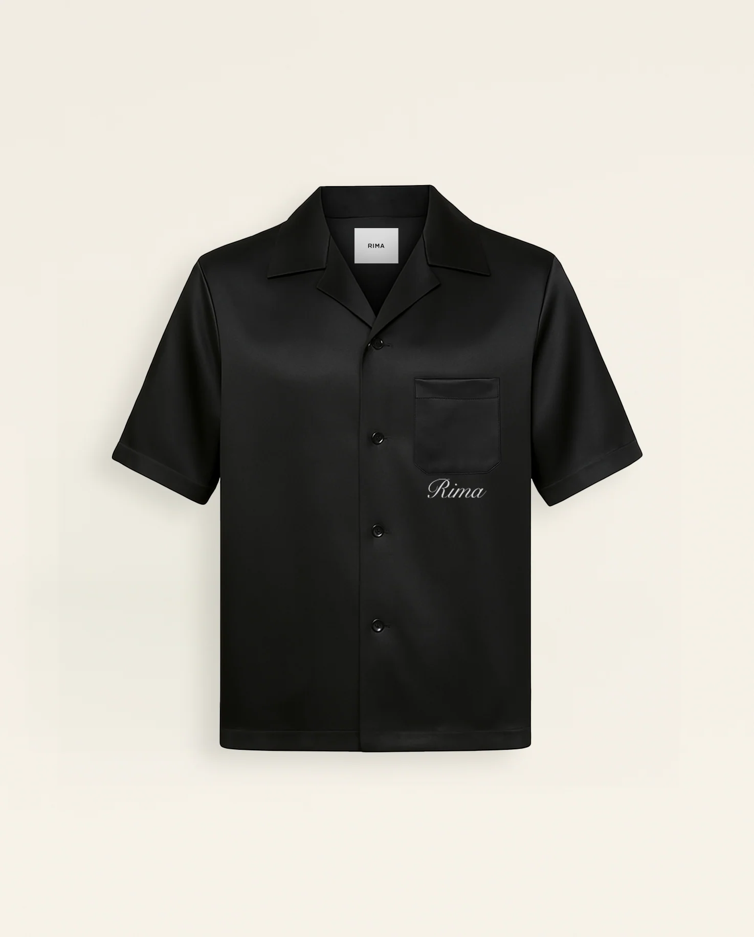SATIN SHIRT - BLACK - Image 6