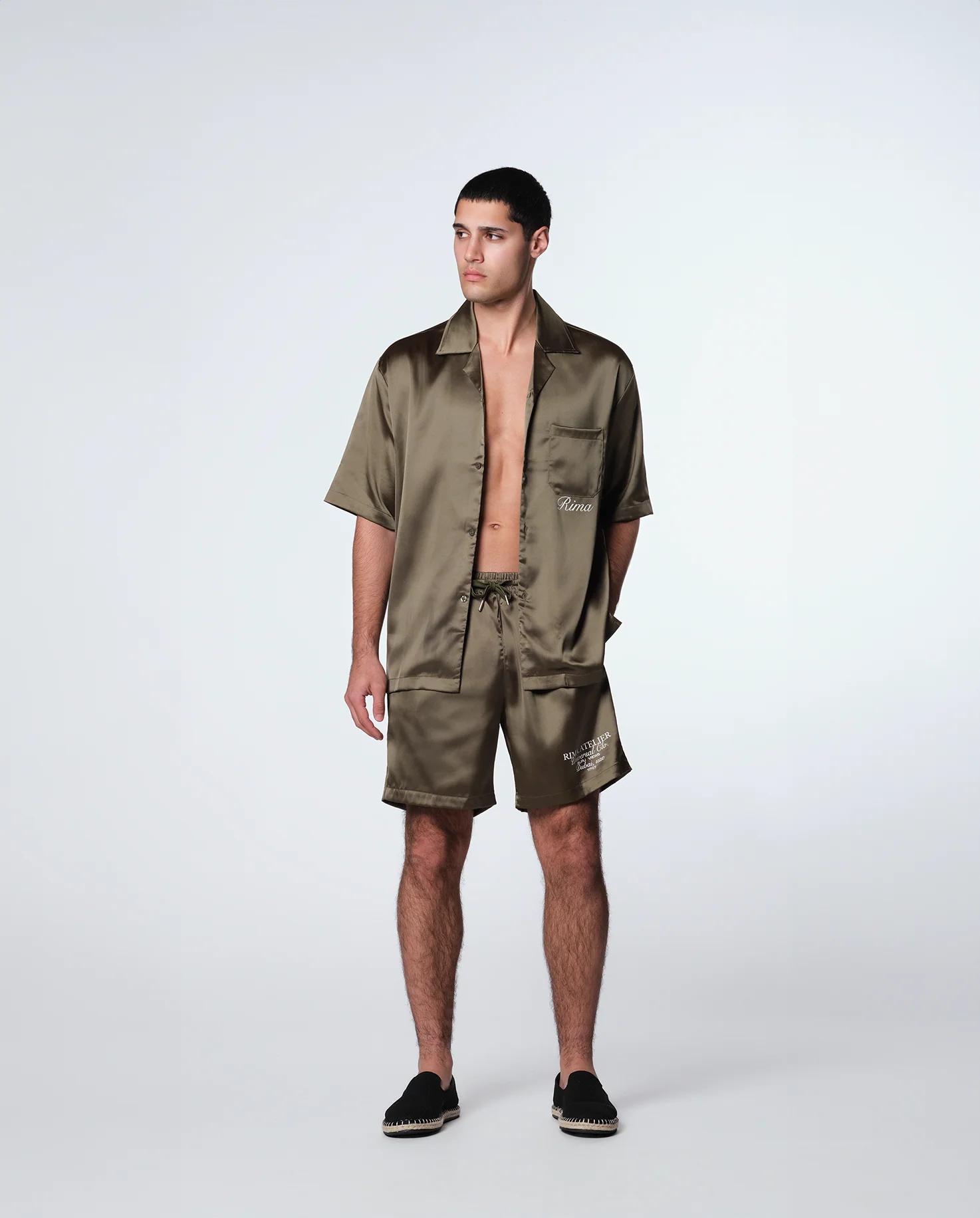 SATIN SHIRT - GREEN - Image 3