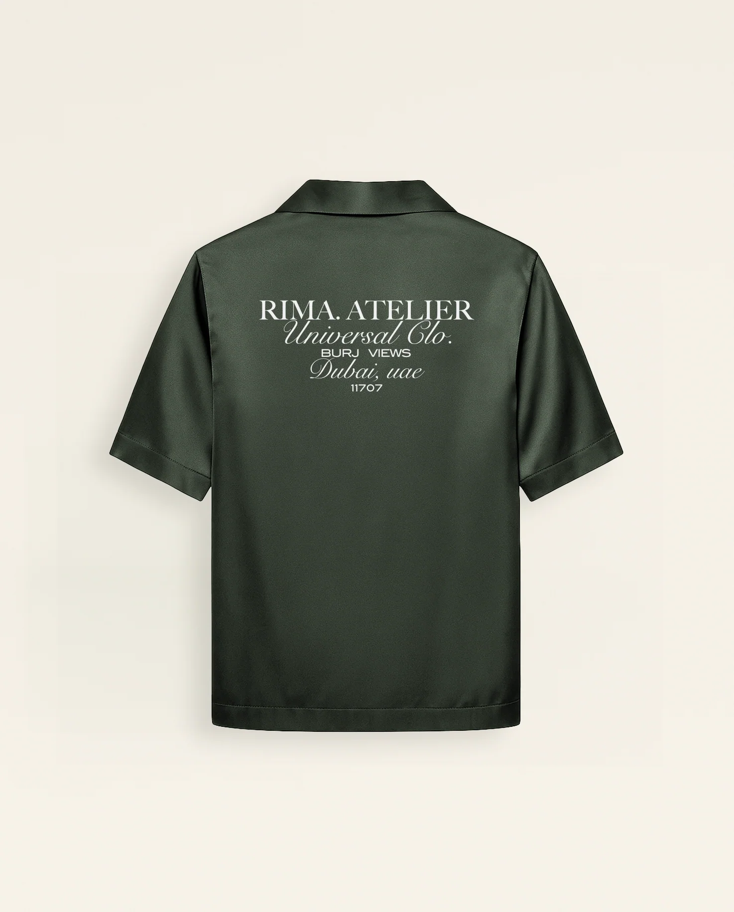 SATIN SHIRT - GREEN - Image 7