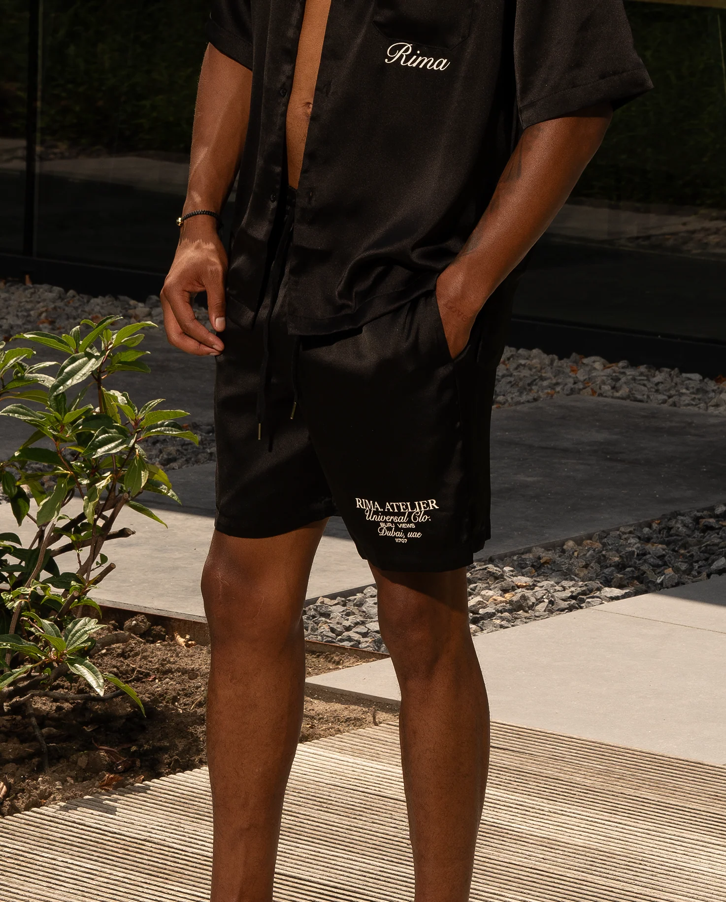 SATIN SHORTS - BLACK - Image 5